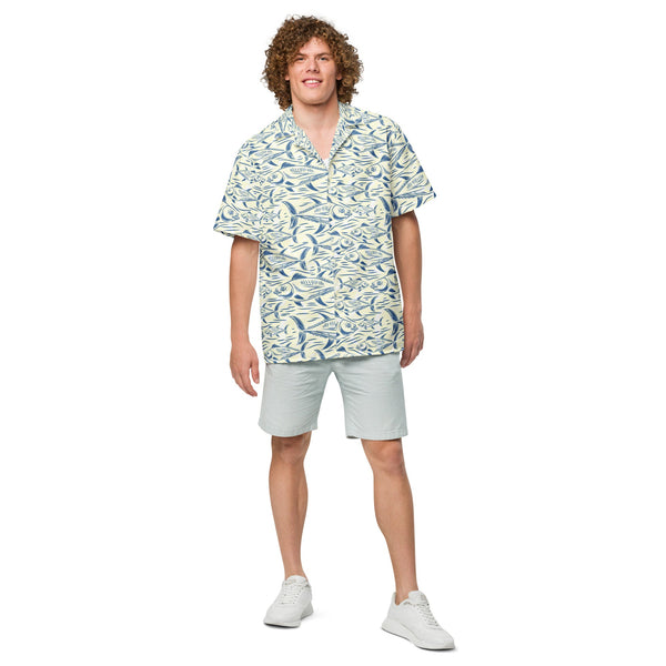 Bonito Island Hawaiian Button Shirt: Dive into Tuna Mayhem! by Tropical Seas Clothing