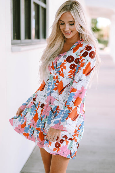 Kensley Floral Tiered Mini Dress by Threaded Pear