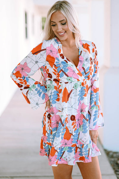 Kensley Floral Tiered Mini Dress by Threaded Pear