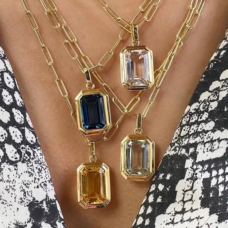 Molly Zircon Pendant Necklace in Purple
