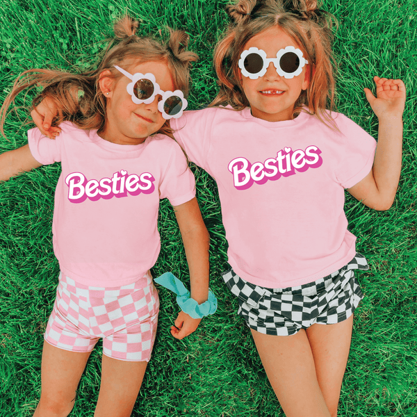 Besties Barbie Kids Tee - Pink by Sweetees - The Cheeky Wink