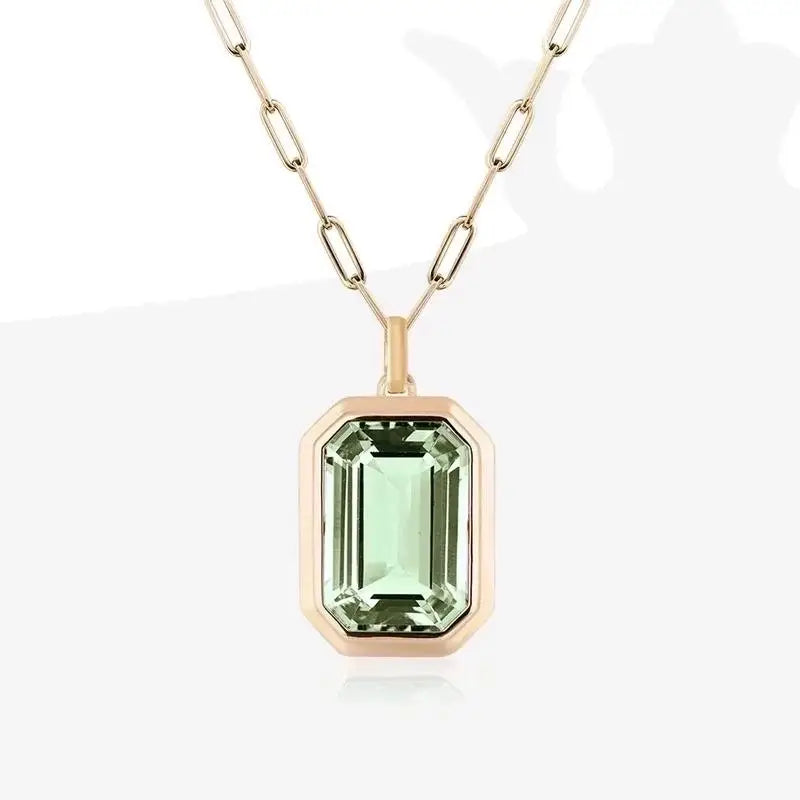 Molly Zircon Pendant Necklace in Green