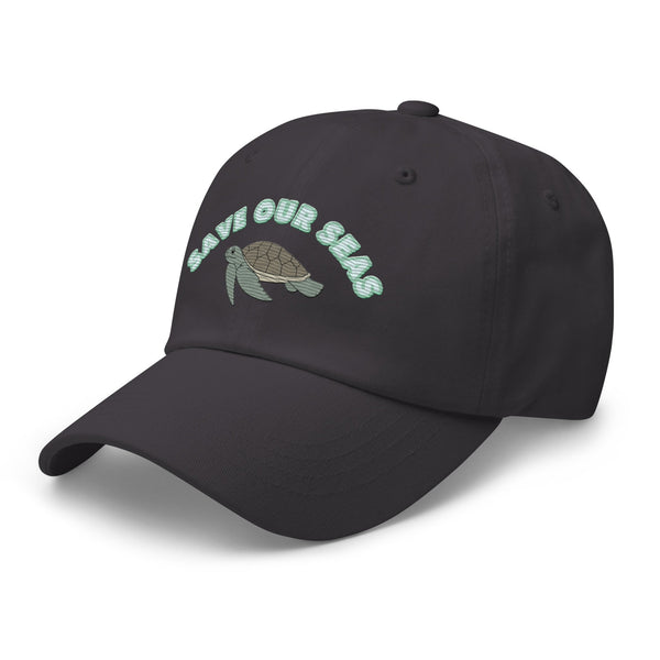 Save Our Seas Sea turtle Dad hat: Pulls 4 pounds of ocean plastic! by Tropical Seas Clothing