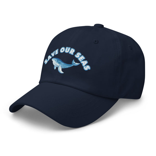 Save Our Seas Whale Dad hat: Pulls 4 pounds of ocean plastic! by Tropical Seas Clothing