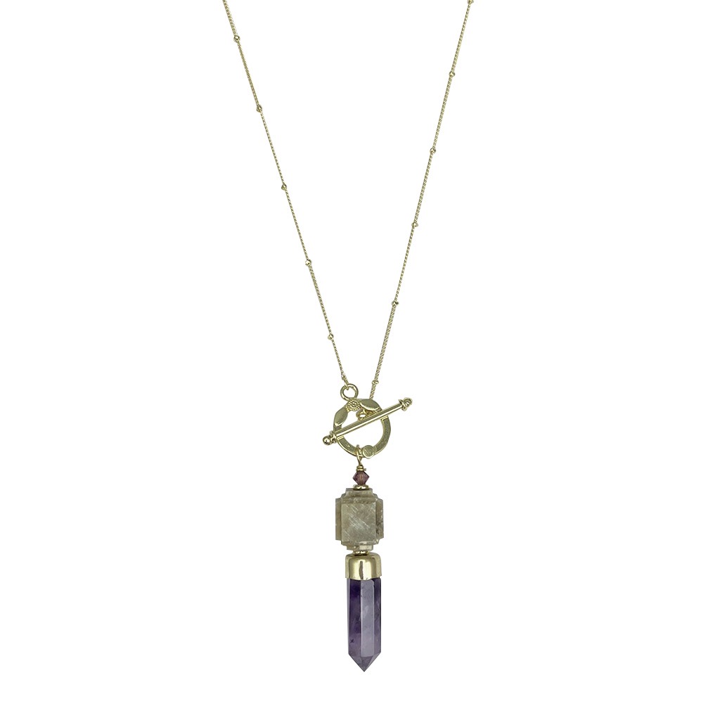 Amethyst Lariat Necklace by SLATE + SALT