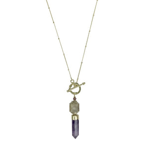 Amethyst Lariat Necklace by SLATE + SALT