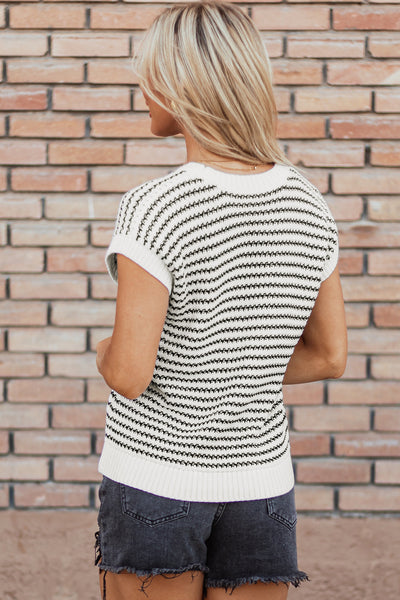 Simone Loose Fit Knitted Sweater Vest by Threaded Pear