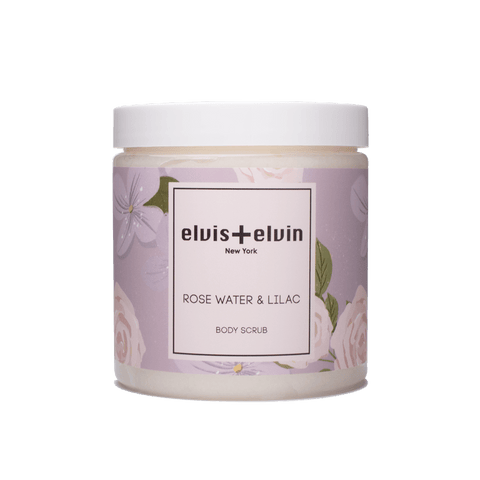 elvis+elvin Rose Water & Lilac Body Scrub with Dead Sea Salt 300ml by elvis+elvin