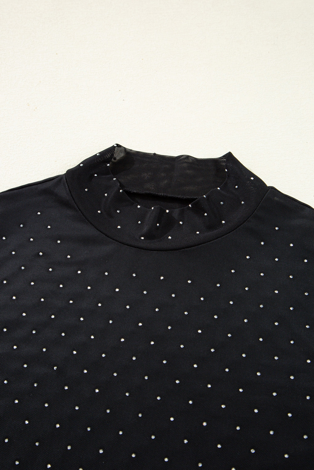 Anastasia Rhinestone Embellished Mesh Long Sleeve Top by Threaded Pear - The Cheeky Wink