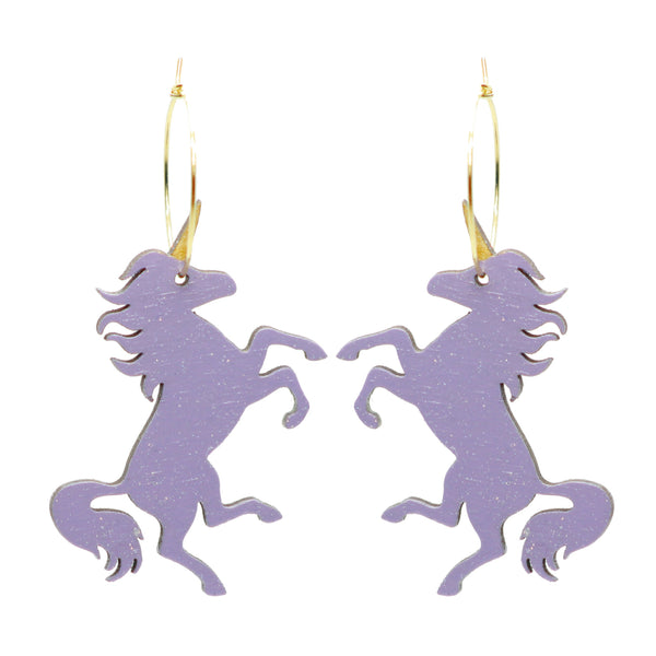 Unicorn Hoop Earrings by LE CHIC MIAMI