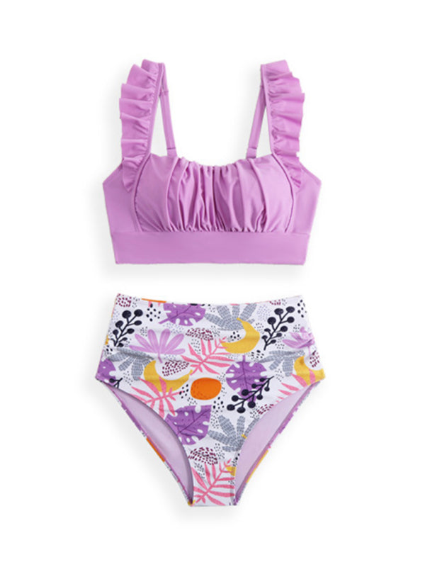 Modern swimsuit ruffled three-piece bikini