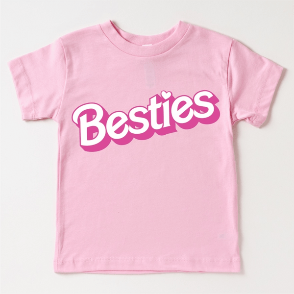 Besties Barbie Kids Tee - Pink by Sweetees - The Cheeky Wink