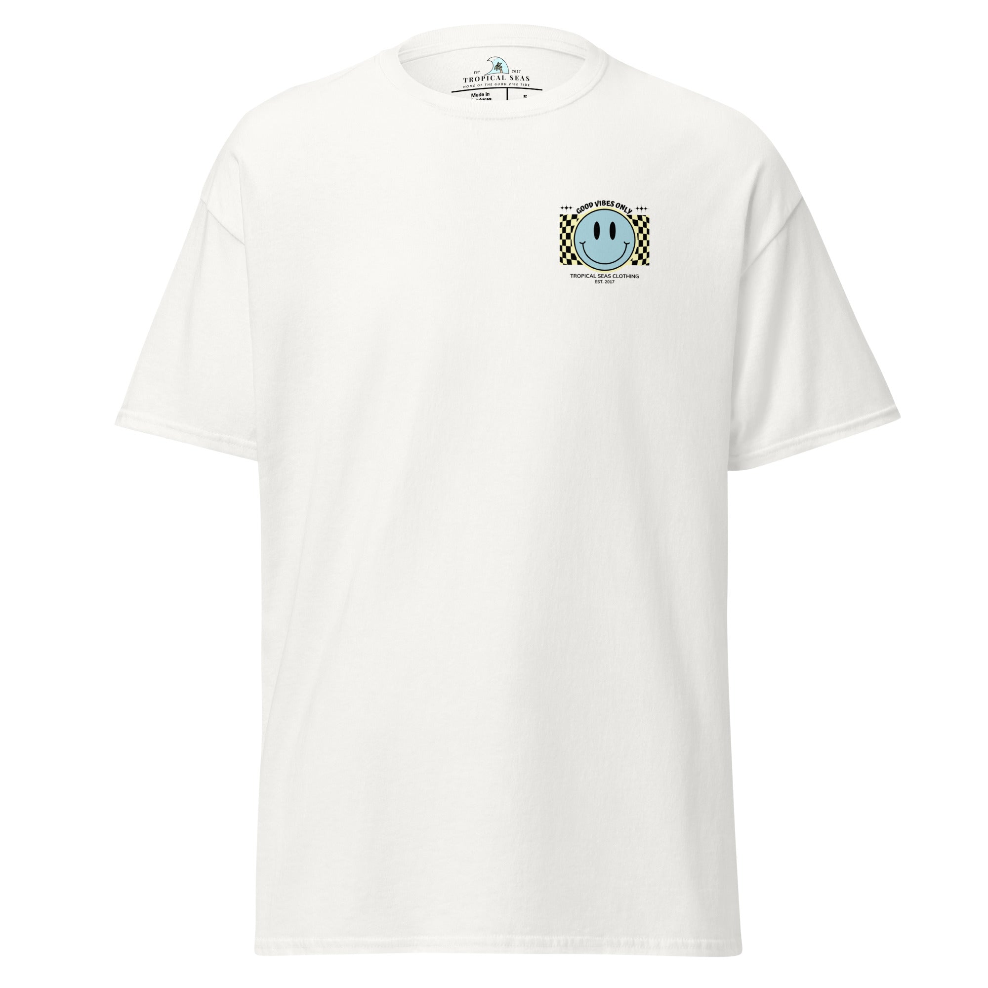 Men's Good Vibes Smiley Face classic tee by Tropical Seas Clothing