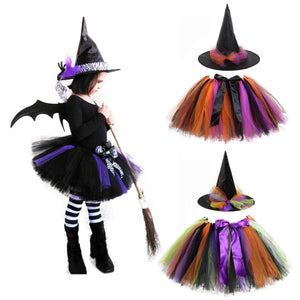 Children’s Halloween Witch Cosplay Hat Skirt Wings 1-Piece Sets by MyKids-USA®