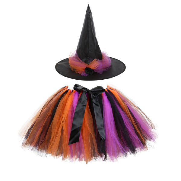 Children’s Halloween Witch Cosplay Hat Skirt Wings 1-Piece Sets by MyKids-USA®