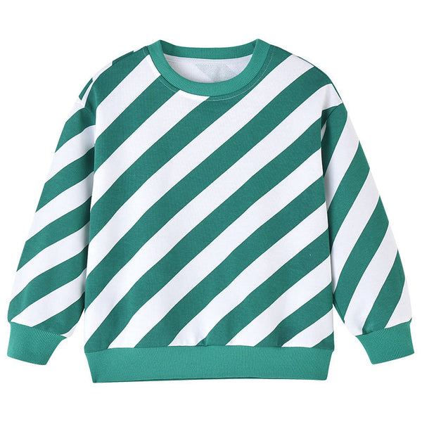 Baby Boy And Girl Striped Pattern Long Sleeve O-Collar Hoodies by MyKids-USA® - The Cheeky Wink