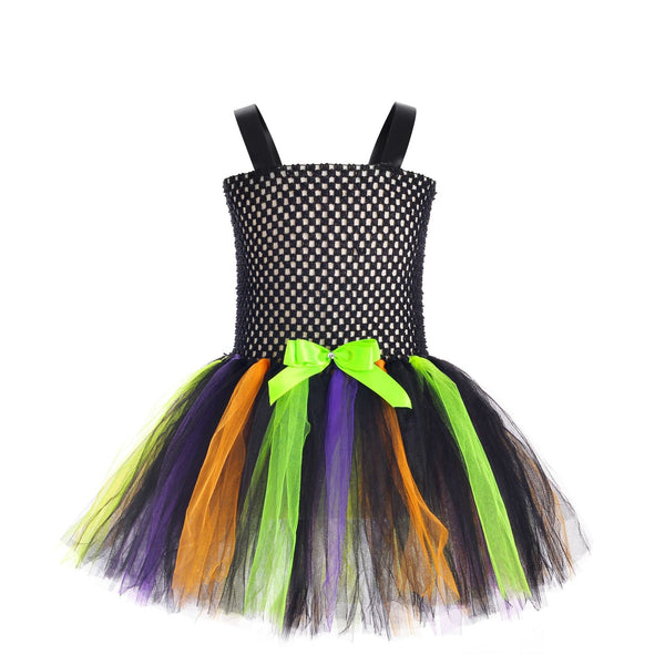 Children’s Halloween Little Witch Costume Mesh Tutu Dress & Hat by MyKids-USA®