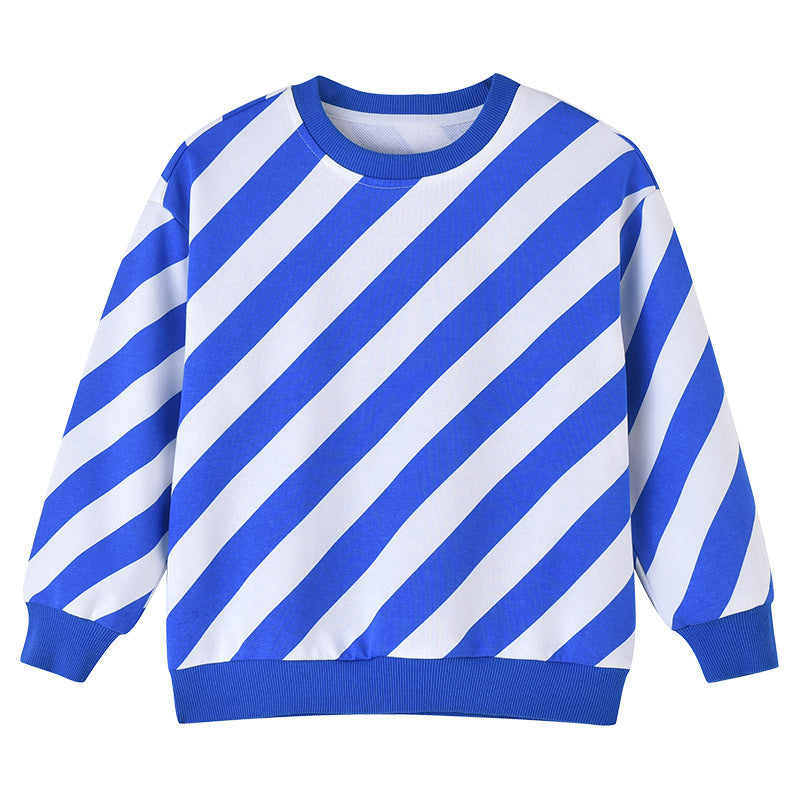 Baby Boy And Girl Striped Pattern Long Sleeve O-Collar Hoodies by MyKids-USA® - The Cheeky Wink