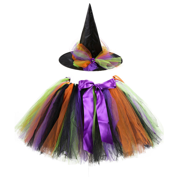 Children’s Halloween Witch Cosplay Hat Skirt Wings 1-Piece Sets by MyKids-USA®