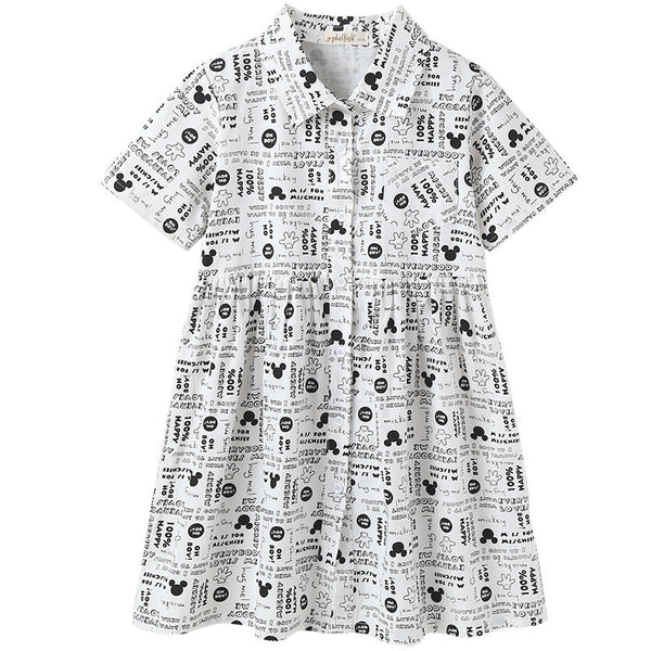 Girl Printed Pattern Single Breasted Design Polo Collar Dress by MyKids-USA® - The Cheeky Wink