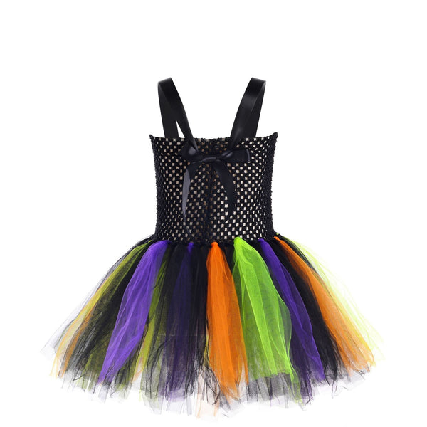 Children’s Halloween Little Witch Costume Mesh Tutu Dress & Hat by MyKids-USA®