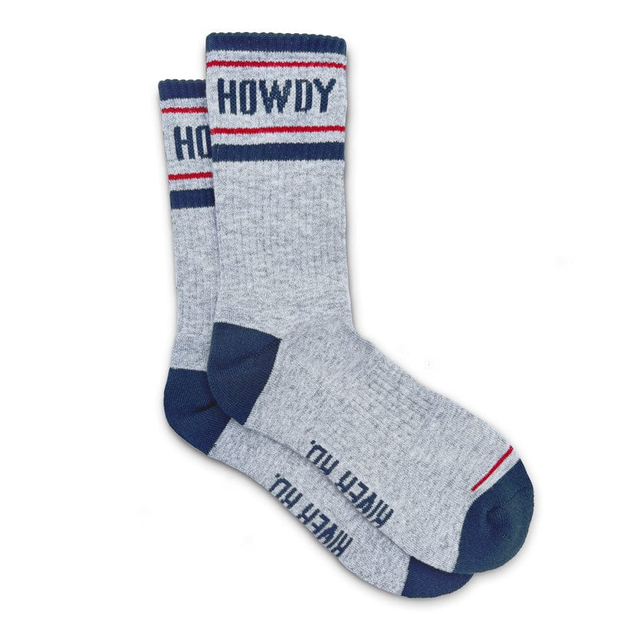 Howdy Gym Socks by RIVER ROAD CLOTHING CO.