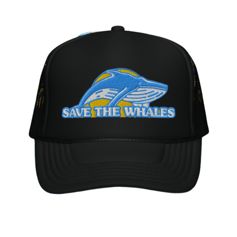 Save the Whales Foam Trucker Hat by Tropical Seas Clothing