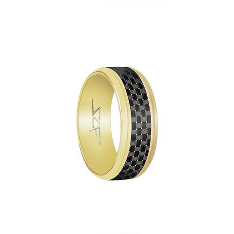 Real Carbon Fiber Ring | Gold | Slate Series by Simply Carbon Fiber