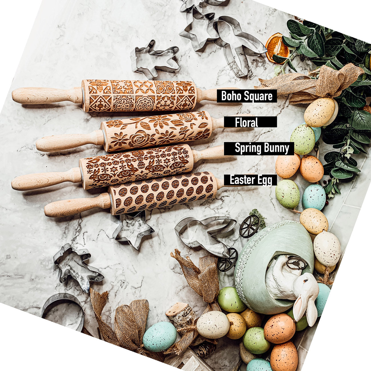 Easter + Spring Rolling Pins by Gia Roma