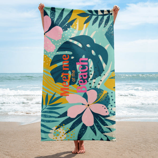 Meet Me at the Beach Beach Towel by Tropical Seas Clothing