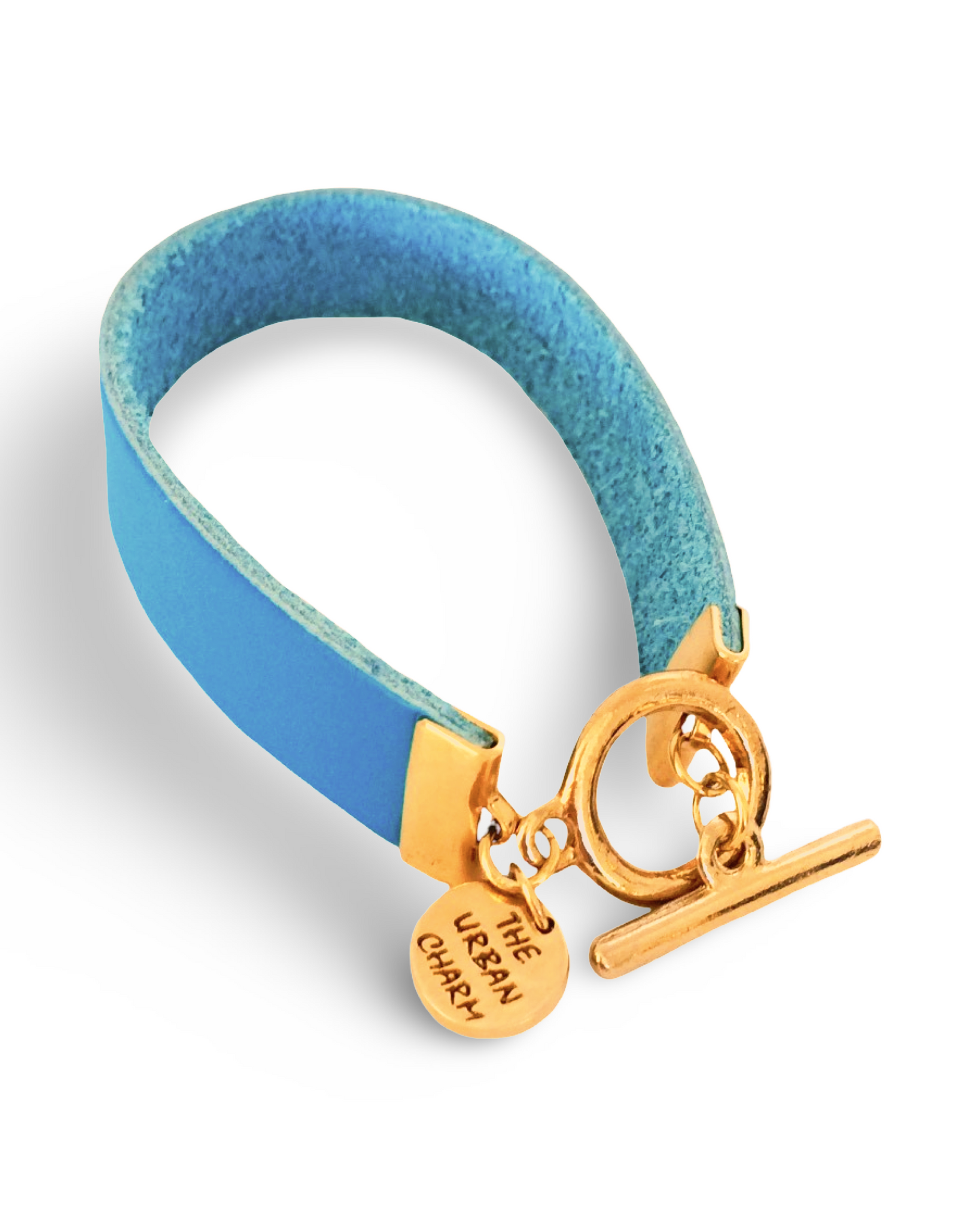 Baby Blue Leather Color Band Bracelet by The Urban Charm by The Urban Charm