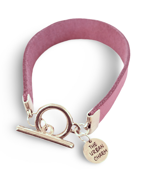 The Urban Charm Pink Leather Color Band Bracelet by The Urban Charm