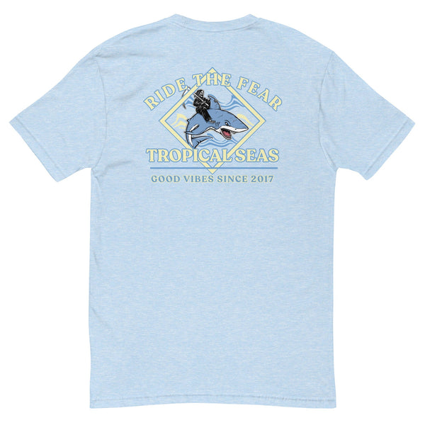 Men's Ride the Fear Shark T-shirt by Tropical Seas Clothing