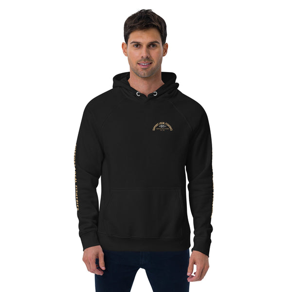 Men's Support Local Fisheries Tuna Eco Raglan Hoodie by Tropical Seas Clothing