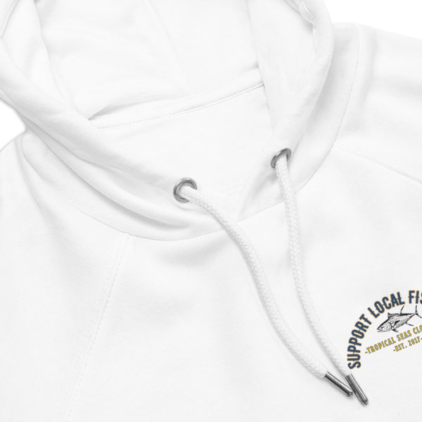 Men's Support Local Fisheries Tuna Eco Raglan Hoodie by Tropical Seas Clothing