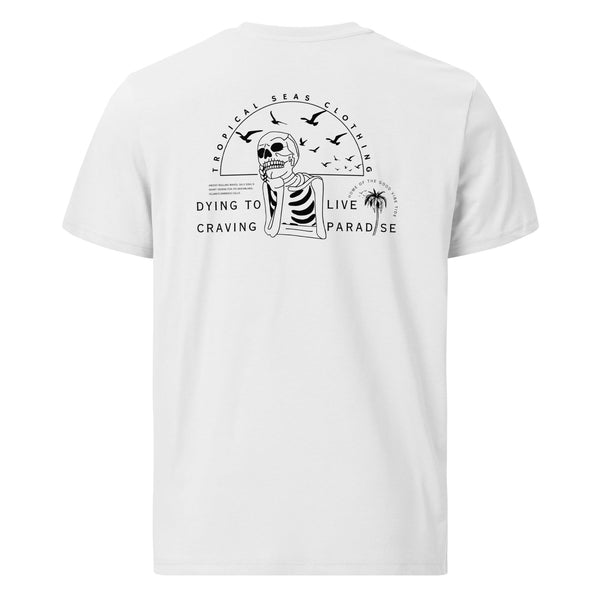 Craving Paradise Skeleton Organic Cotton t-shirt by Tropical Seas Clothing