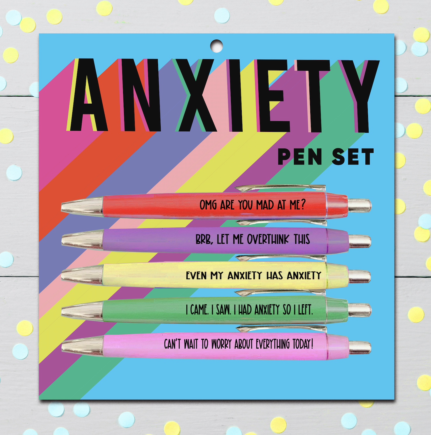 Anxiety Pen Set - The Cheeky Wink