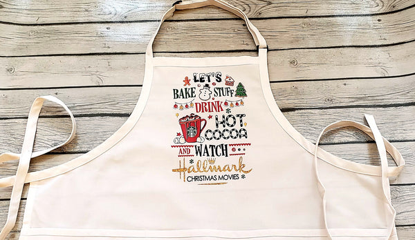 Hot Cocoa and Hallmark Movies. Christmas Holiday Apron. Unisex Gifts - The Cheeky Wink