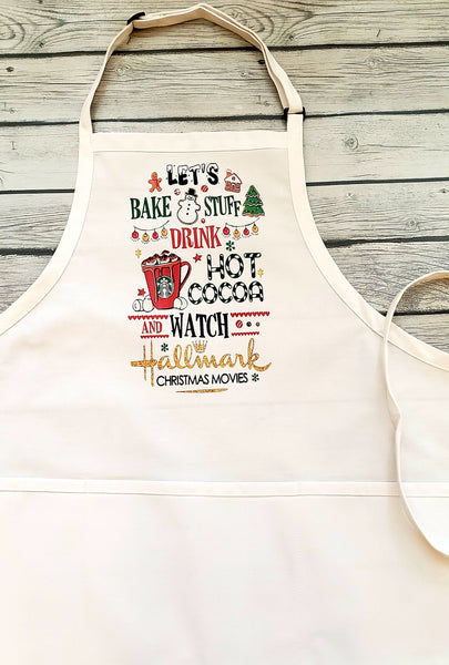 Hot Cocoa and Hallmark Movies. Christmas Holiday Apron. Unisex Gifts - The Cheeky Wink