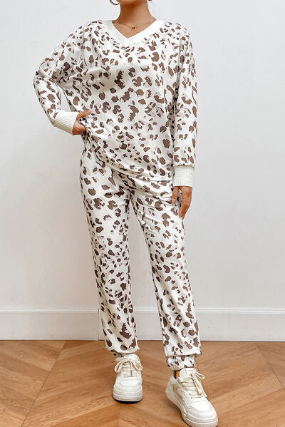 Matching Set Loungewear | Leopard Top & Pant Lounge | The Cheeky Wink