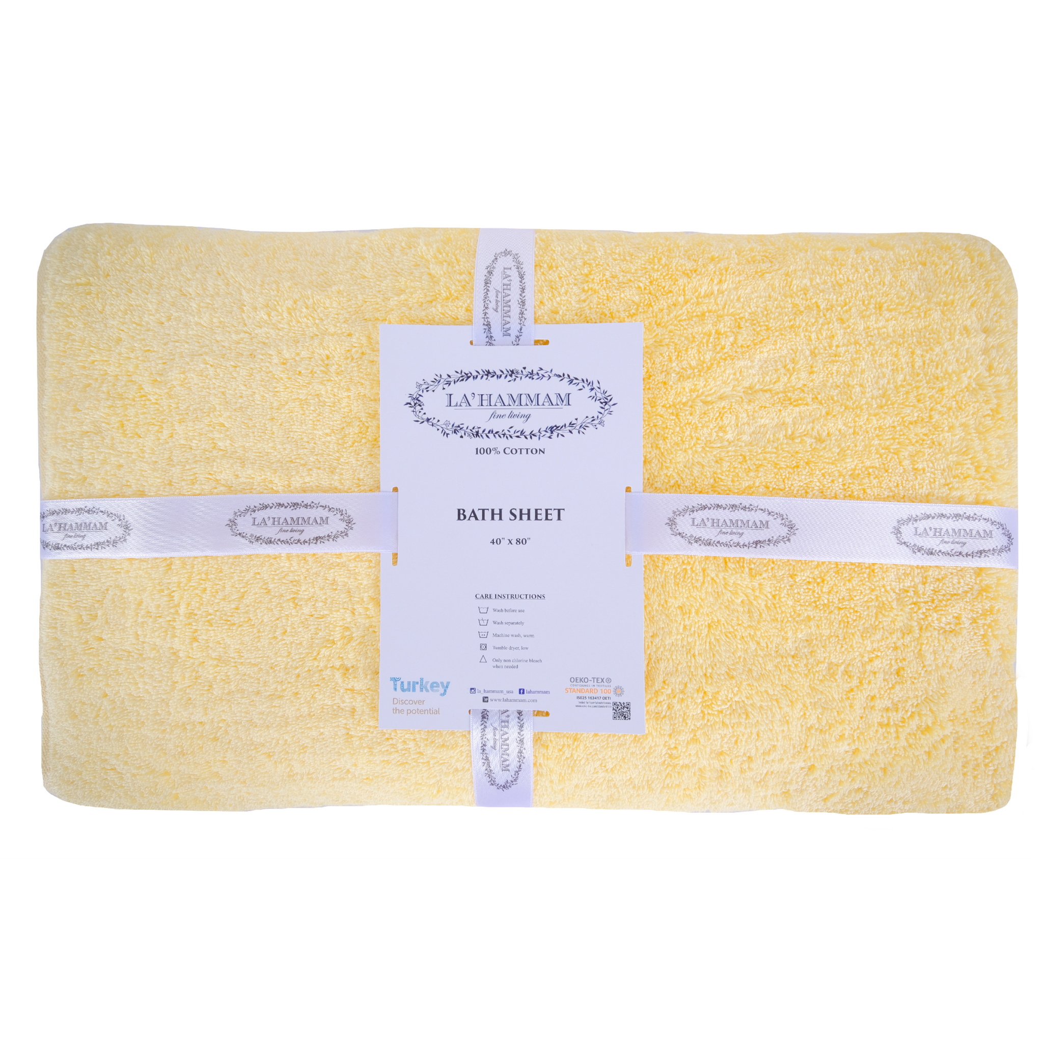 Turkish Cotton Bath Sheet Towel by La'Hammam La'Hammam