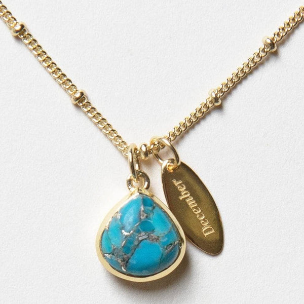 December Turquoise Birthstone Necklace by Tiny Rituals