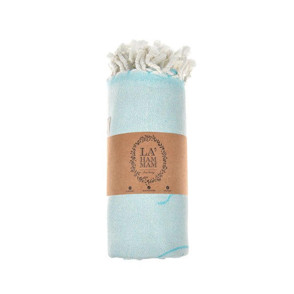 Exclusive Clean Ocean Peshtemal Pure Cotton Beach Towel by La'Hammam