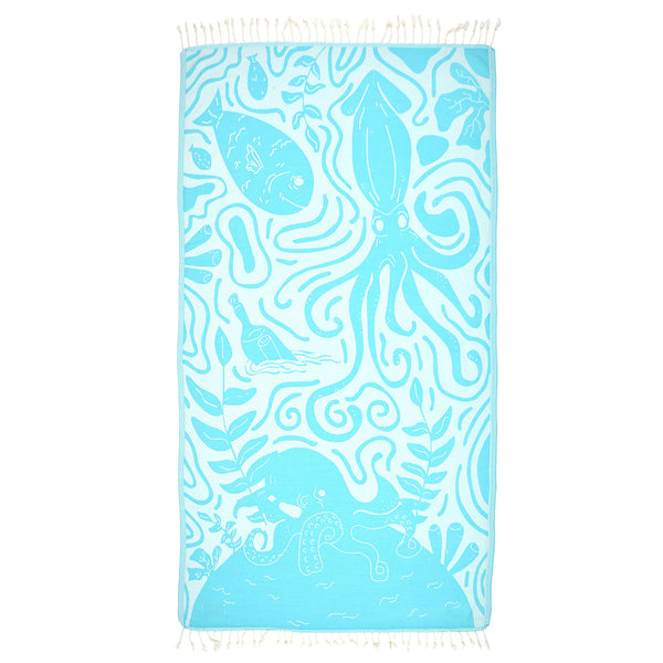 Exclusive Clean Ocean Peshtemal Pure Cotton Beach Towel by La'Hammam