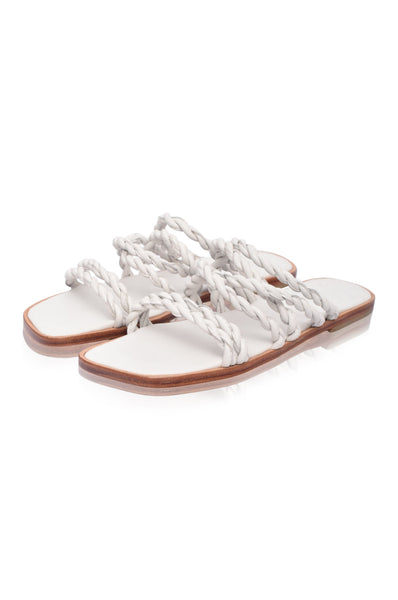 Melasti Woven Leather Slides by ELF