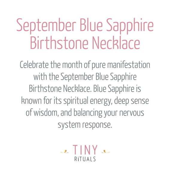 September Blue Sapphire Birthstone Necklace by Tiny Rituals