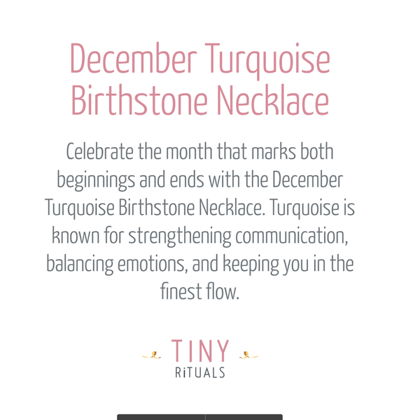 December Turquoise Birthstone Necklace by Tiny Rituals