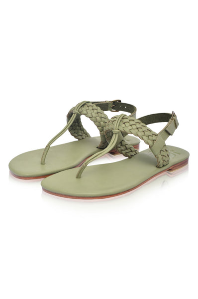 Venetian T-strap Leather Sandals by ELF