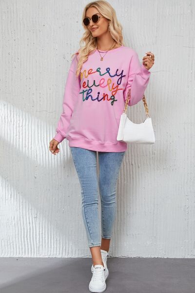 Letter Graphic Dropped Shoulder Sweatshirt