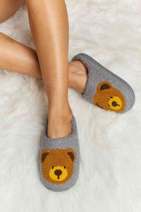 Melody Teddy Bear Print Plush Slide Slippers Trendsi